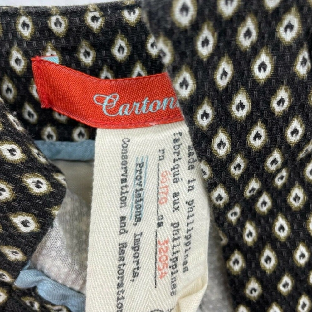 Anthropologie Cartonnier Black Button Side Shorts Geometric Sz 6 high waisted - Picture 8 of 13
